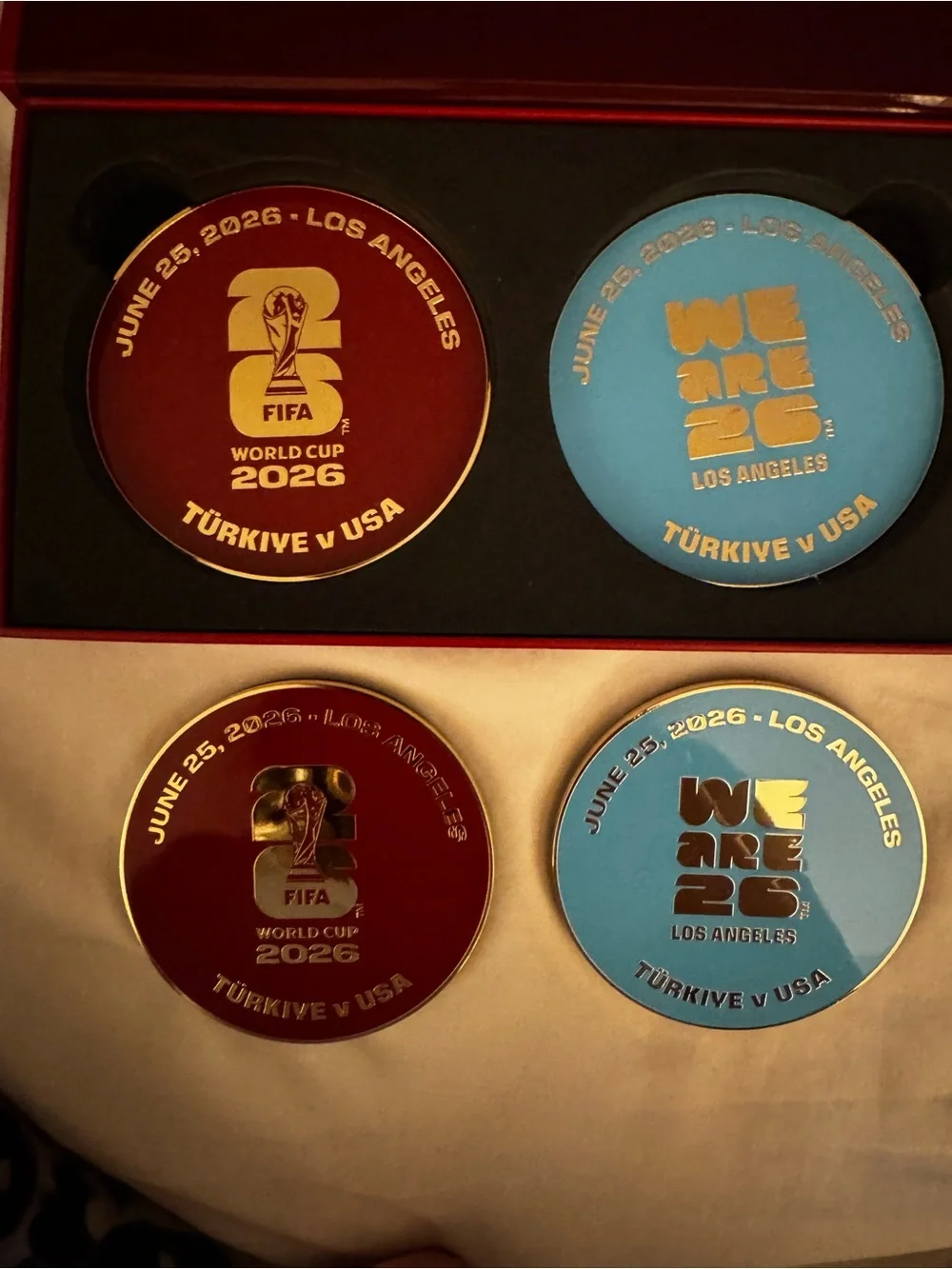 FIFA World Cup 2026 Commemorative Coaster Set - NEW hospitality gift USA Turkey
